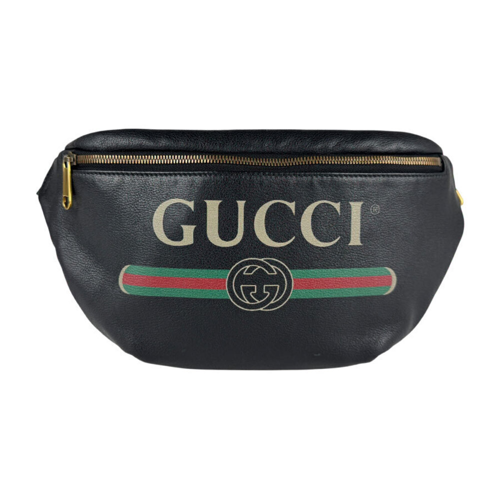 Gucci Waist Bag Body Leather Black